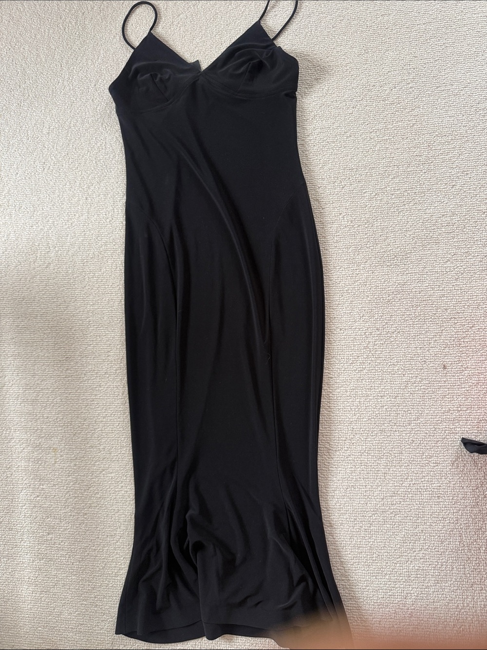 Norma Kamali Black Slip Dress with Spaghetti Straps